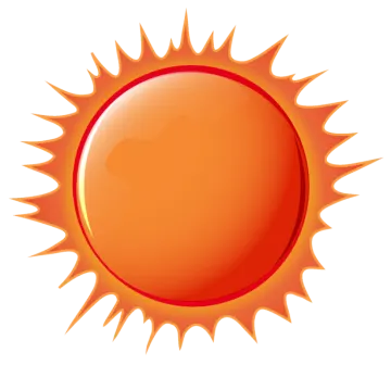 an orange sun on a white background