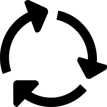 a black and white image of a circular arrow