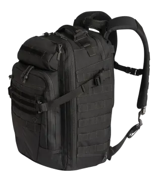 a black backpack on a white background