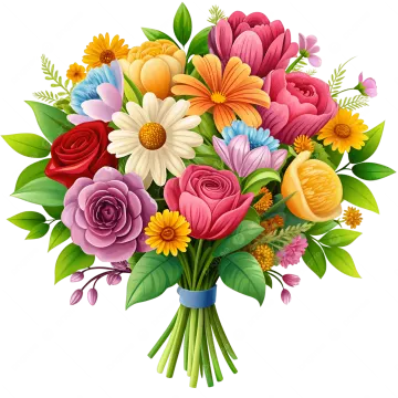 a bouquet of flowers on a white background