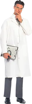 a man wearing a white lab coat