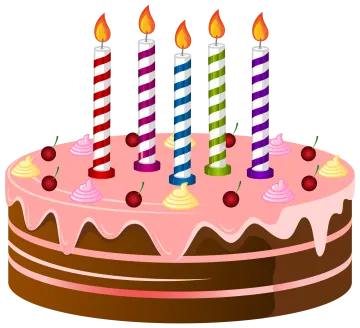 a birthday cake with three candles on top
