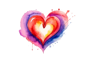 a watercolor painting of a heart