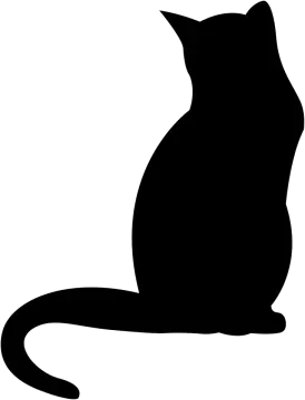 a black cat silhouette on a white background