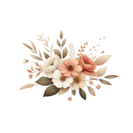 a white background with pink flowers and leaves
