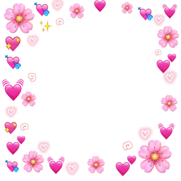 hearts and flowers on a white background