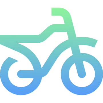 a blue and green motorcycle with a white background