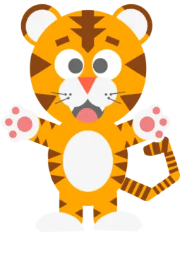 a cartoon tiger with its paws open