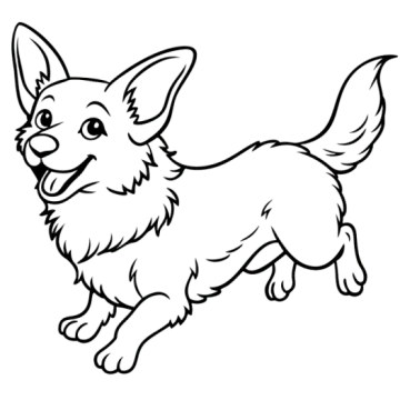 a cartoon dog running coloring page