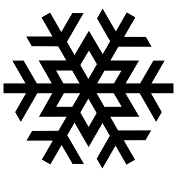 a black and white snowfl icon