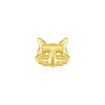 a gold ring with a cat face