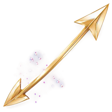 a gold arrow on a white background
