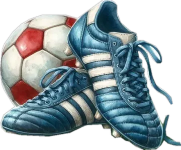 a pair of shoes and a soccer ball