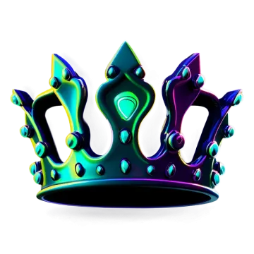 a purple and green crown on a white background
