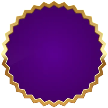 a purple circle with gold border