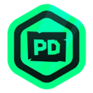 a green hexagon icon with the letter p on it