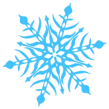 a blue snowflake with leaves