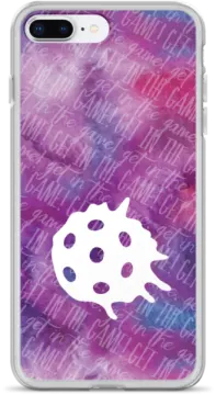 a purple and blue watercolor phone case with the words happy birthday on it