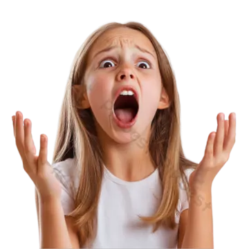 a little girl with her mouth wide open