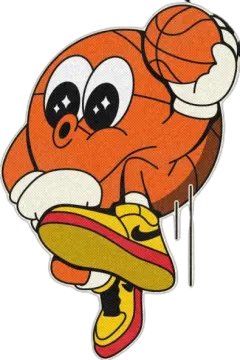 a cartoon character holding a basketball ball