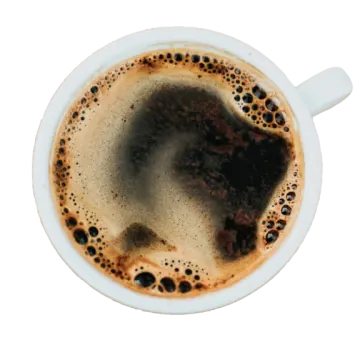 a cup of coffee on a white background