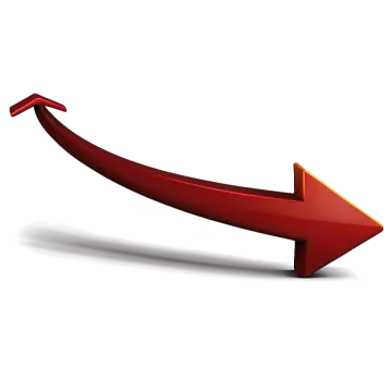 a red arrow on a white background