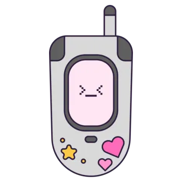 an illustration of a phone with a heart on it