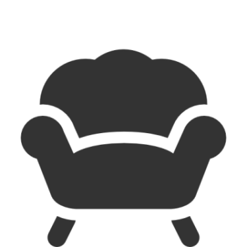 a black and white silhouette of a chair