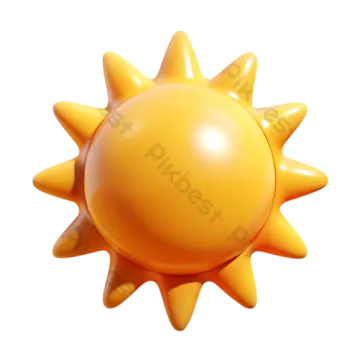 a yellow sun on a white background