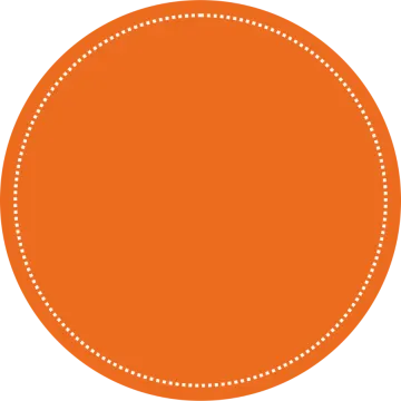 an orange circle with a dotted line around it