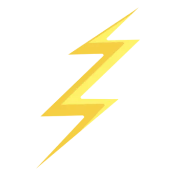 a yellow lightning bolt