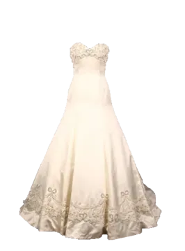 a wedding dress on a white background