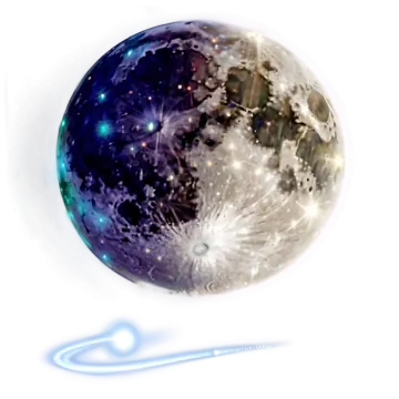 a drawing of the moon with stars in the background