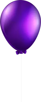 a purple balloon on a white background