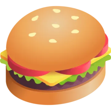 a hamburger on a white background