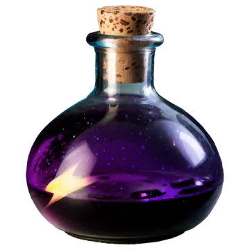 a glass bottle with a corked top