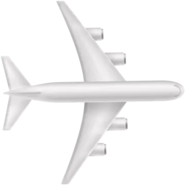 an airplane on a white background