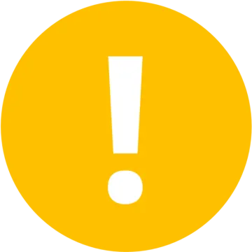 a yellow circle with an ex icon