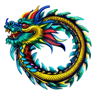 a colorful dragon tattoo design