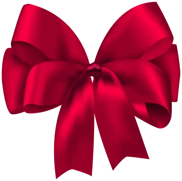 a red bow on a white background