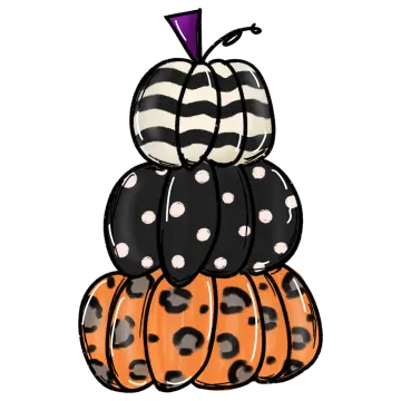 a stack of halloween pumpkins