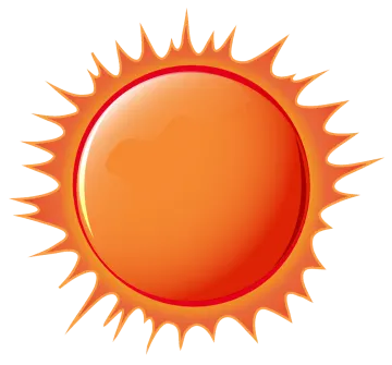 an orange sun on a white background