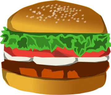 a large hamburger with lete on it