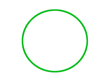a green circle on a white background