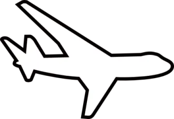 a black and white airplane icon
