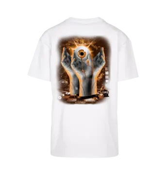 a white t - shirt with an image of a fist