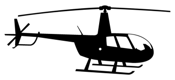 a black and white silhouette of a helicopter