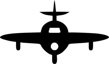 a black and white silhouette of an airplane