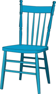 a blue chair on a white background