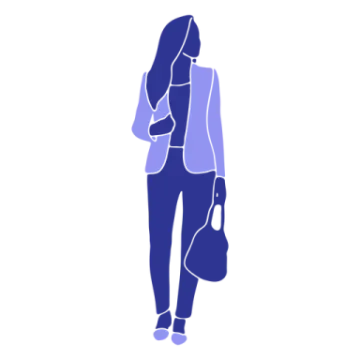 a silhouette of a woman with a handbag